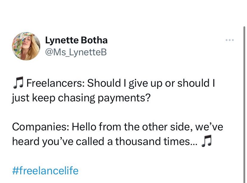 Still here, weeks later… 
#freelancelife #freelancer