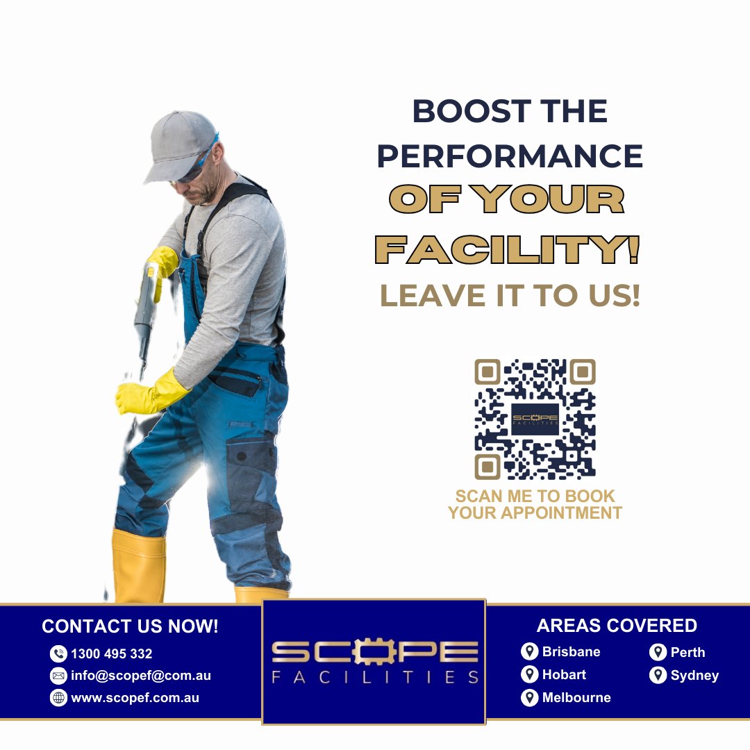 Allow Our Professionals to Take Your Performance to the Next Level!

#ScopeFacilities #FacilitiesManagement #PropertyMaintenanceInAustralia #PropertyManagement #GardeningServices #Maintenance #ElectriciansinAustralia #GardenersinAustralia #PlumbersinAustralia