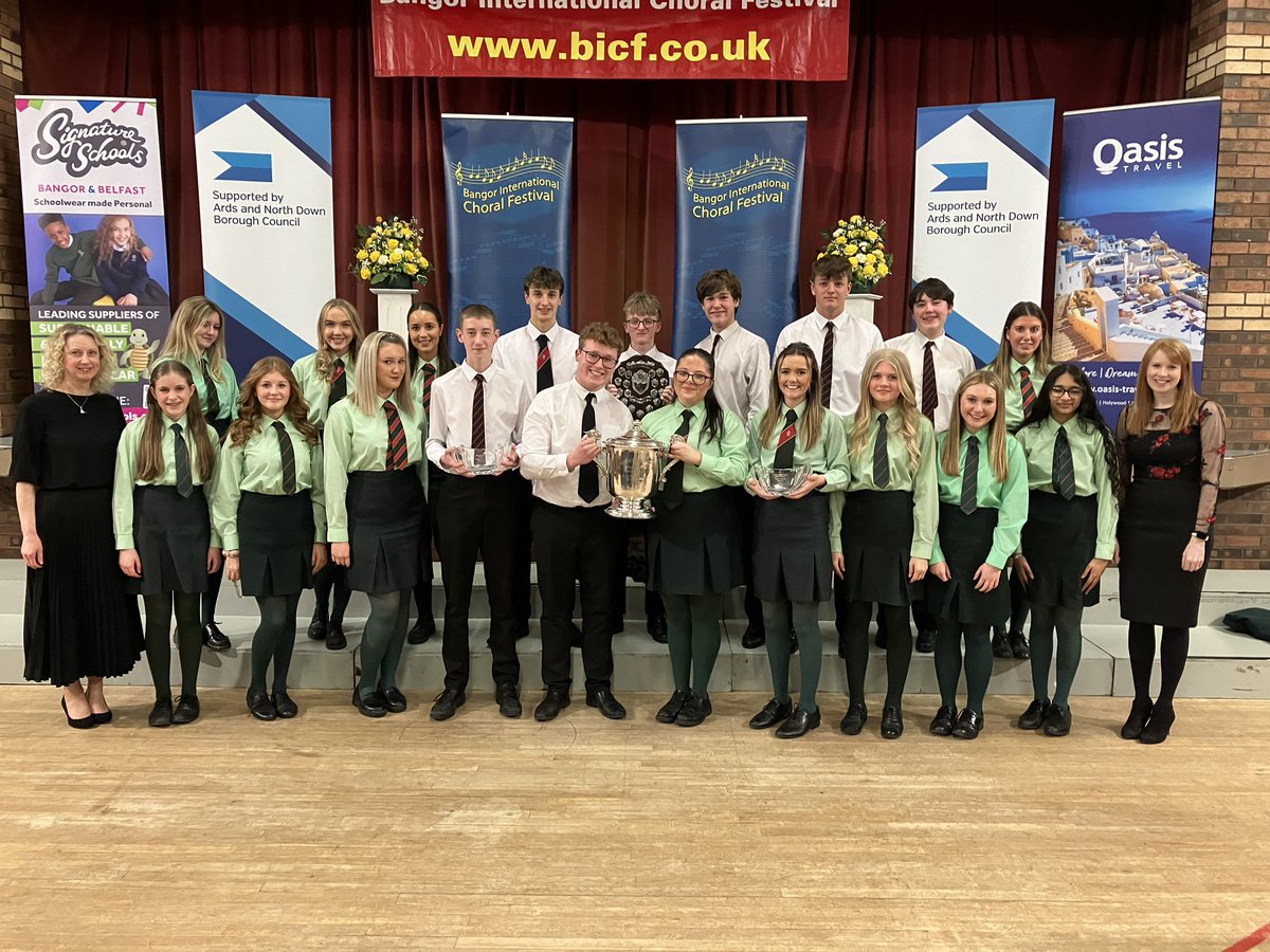 Congratulations to our Chamber Choir who won the Open Choral Section at the Bangor International Choral Festival last night with a prize of £1000! We were also awarded the Best Performance of the Festival and Best Northern Ireland Choir! Great work everyone!