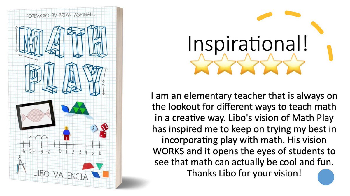 'Libo's vision of Math Play has inspired me to keep on trying my best in incorporating play with math.' Thank you @ValeriaMarivani for the positive feedback🙏 #MathPlay🧮 #CodeBreaker 🦾 #ITeachMath #MTBoS #MathIsFun #STEM #MathChat #ElemMathChat #Math 🔗amazon.com/dp/1990566561