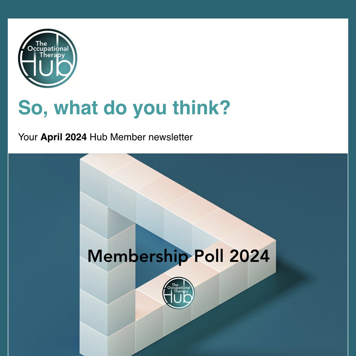 To develop the most useful resources for you, @theOThub asks you to consider submitting opinions in 2024's Poll. We'll upgrade a random participant's account for free. Access the poll, new resources and a Hub Favourite: theOThub.com/members (/check inbox) #OccupationalTherapy