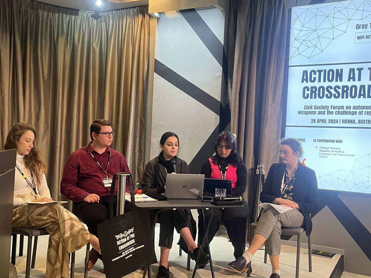 Youth campaigners from the Stop Killer Robots spoke on different aspects of @BanKillerRobots at Action At The Crossroads: civil society forum especially on the challenge of regulations and prohibitions at Vienna. #Teamhuman #ActionAtTheCrossroads #StopKillerRobots