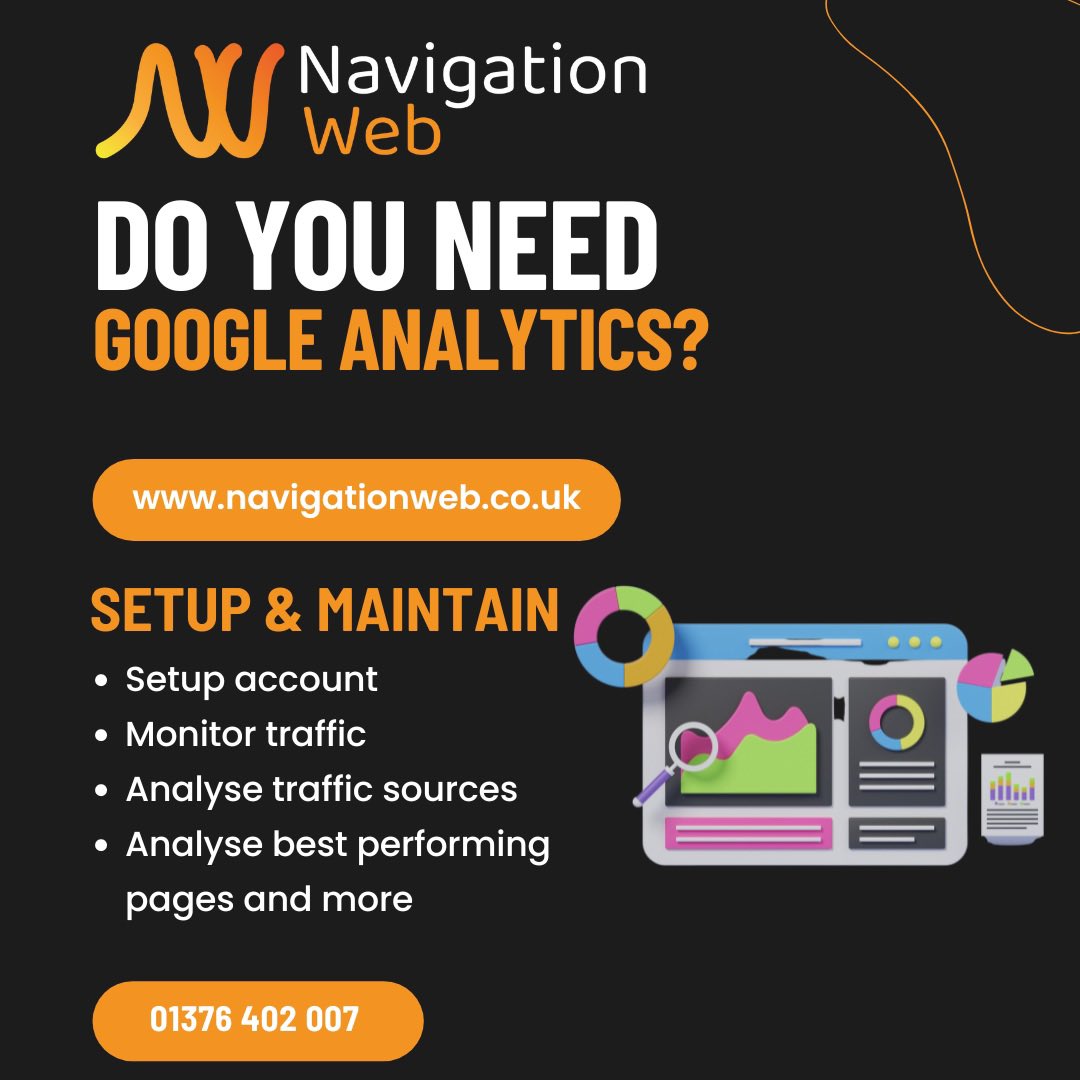 If you are looking for Google Analytics setup / maintained then please get in contact as we give free consultations and quotes - navigationweb.co.uk #website #newbusinessuk #startups #seo#keywords #ranking #searchengines  #google #googleanalytics #googleads #witham #essex #uk