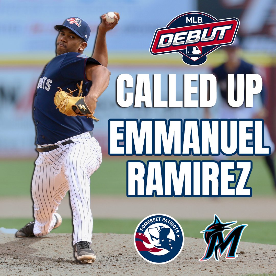 Congratulations to former Somerset Patriots RHP Emmanuel Ramirez (2022) on having his contract selected by the Miami @Marlins!