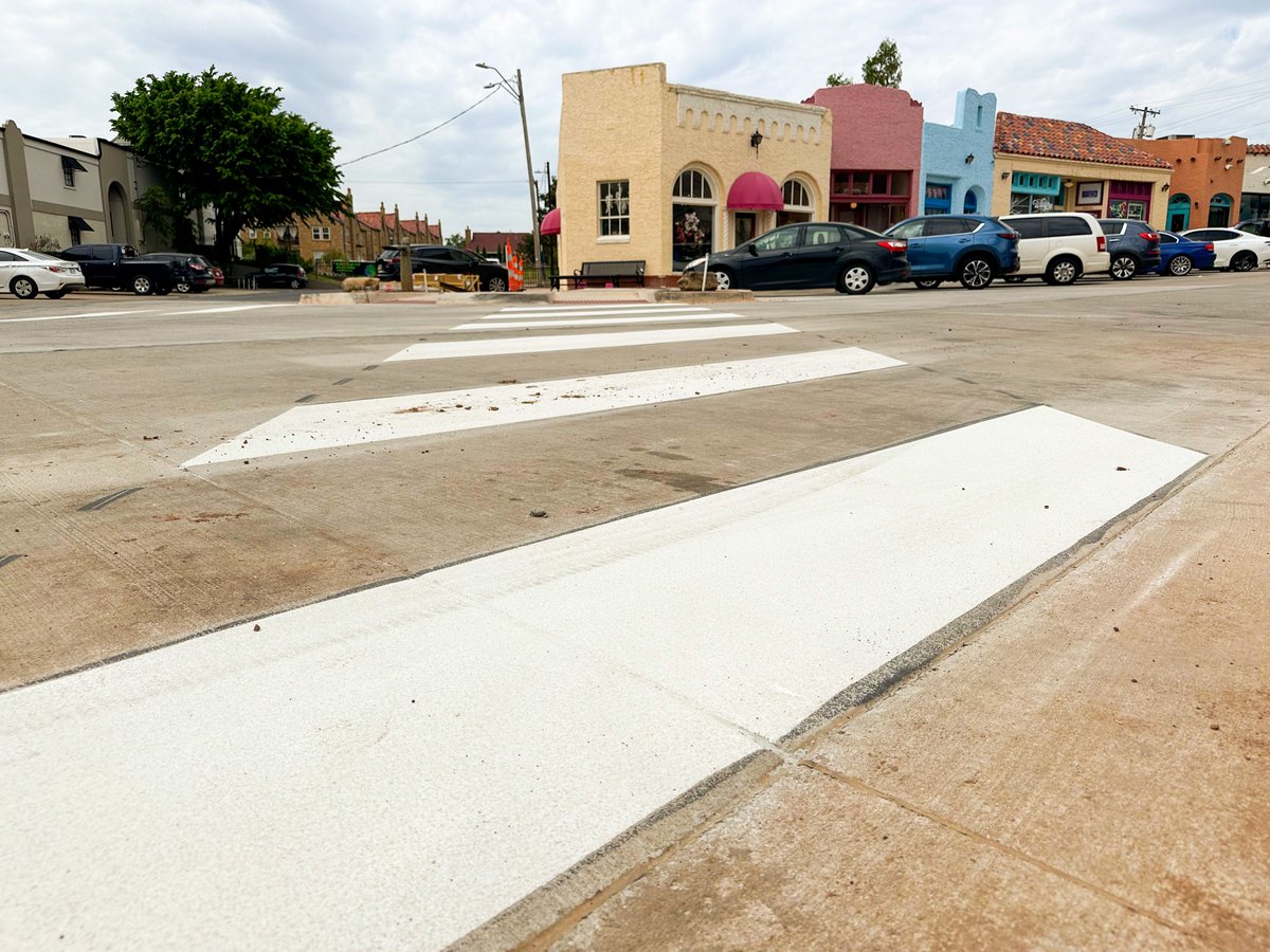 And now for the finishing touches! Our construction crew has added new plants, benches and crosswalks! Stay tuned for more as we reach the end of the Streetscape!