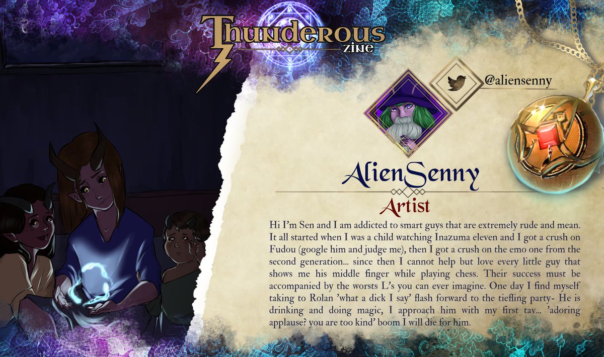 ✨️ BEHOLD @aliensenny ✨️ The first of many artists brought onto our Zine! Be sure to check out their profile! And a big thank you to AlienSenny for joining us, we are excited to see what you will create! 🤎💙❤️ #ThunderousZine