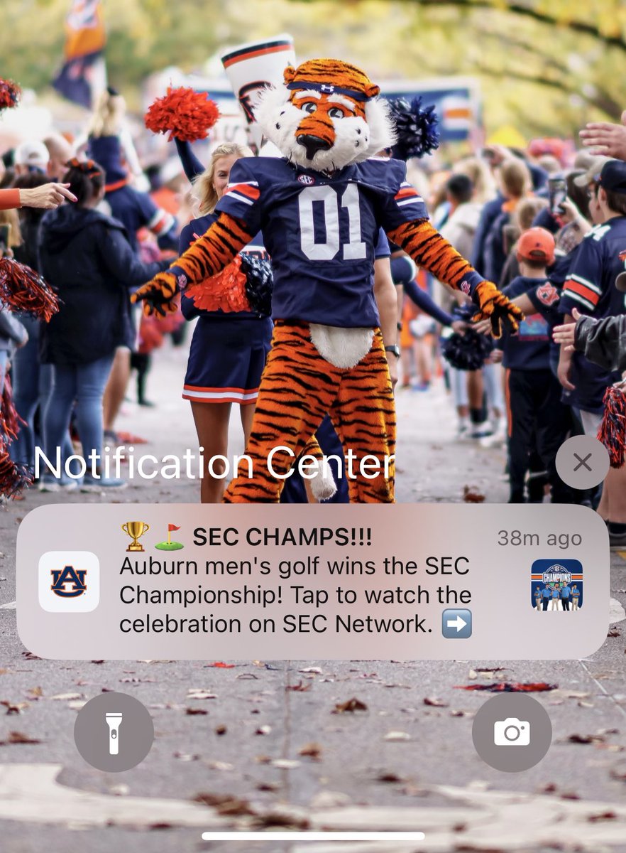 The best kind of notification from our Auburn Tigers app 👇 #WarEagle