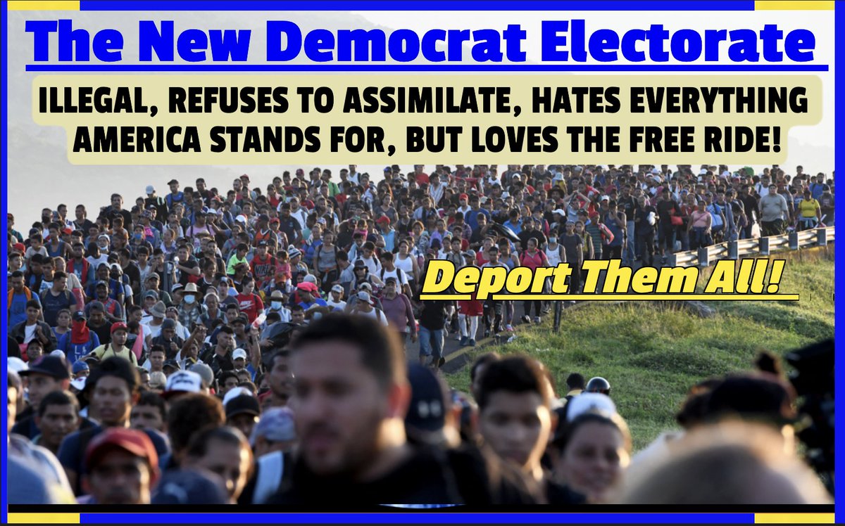 These illegals flooding America don't care about America! The don't want to integrate. They only want a free ride, which Democrats are willing to give them for their allegiance. Many of them want to destroy America and replace it with their ideology. NO WAY. #DeportThemAll
