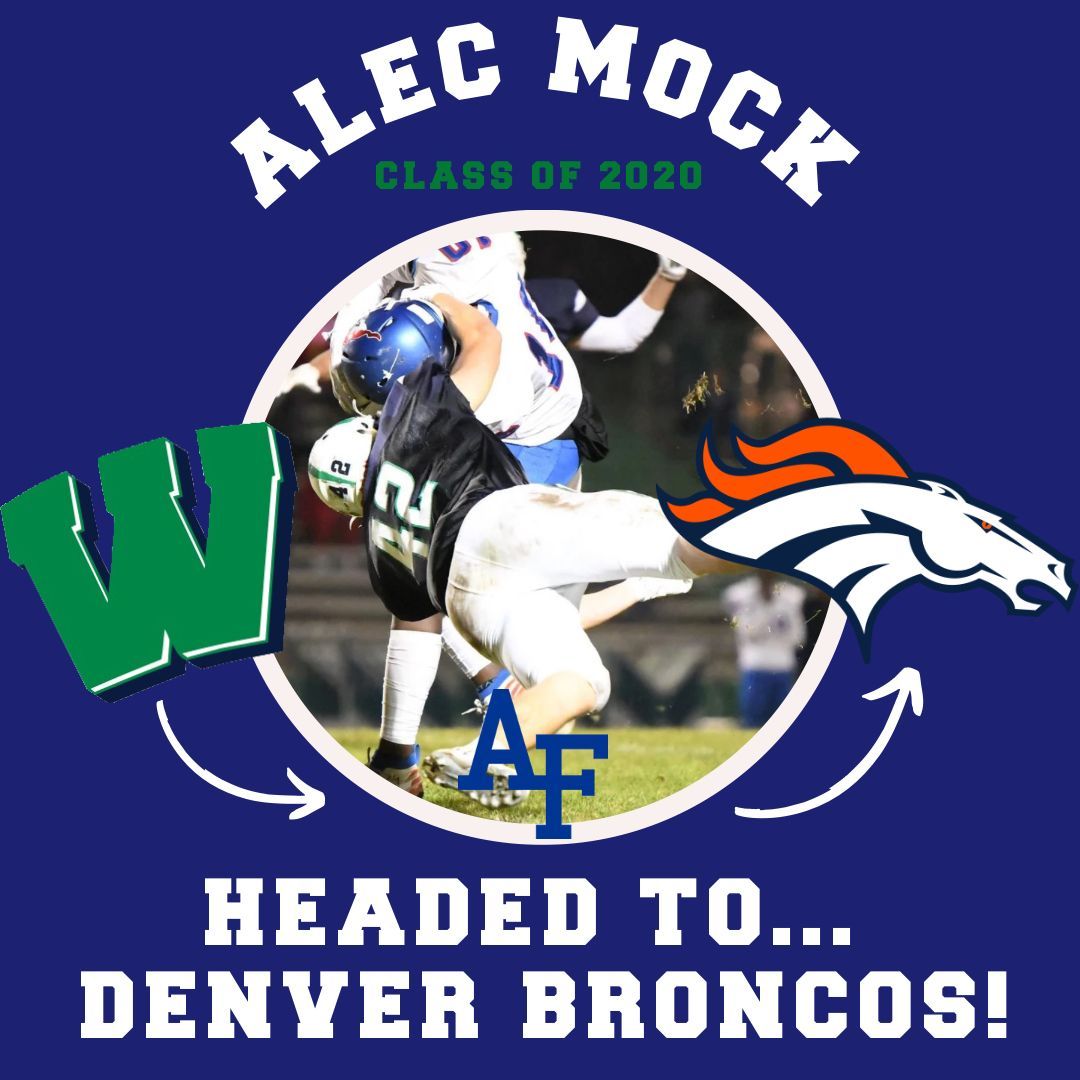 Last night, 2020 grad Alec Mock signed as an undrafted free agent to the Denver Broncos! Congrats Alec! That makes three Warriors in one day who are headed to the NFL! @AGHoulihan @UCPSNC @UCPSNCAthletics @WeddingtonHSNC