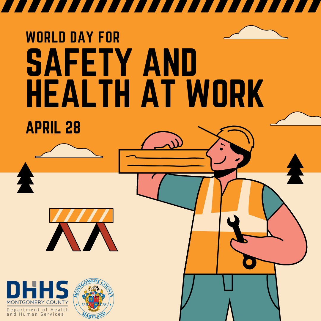 Today is World Day for Safety and Health at Work. This year’s theme focuses on the impacts of climate change on occupational safety and health. Examples of impacts include heat stress, air pollution, and extreme weather events. Learn more: tinyurl.com/2s3k66rr