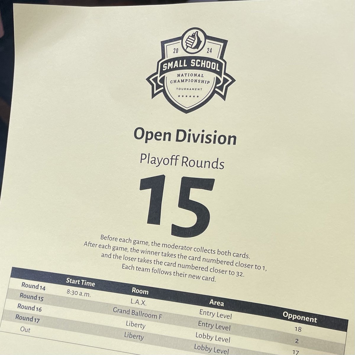 Ian Kelleher (@ijkelleher) on Twitter photo St. Andrew’s Quiz Bowl team seeded 15 in the nation for day 2 of the National Small School championship <a href="/SAES/">St. Andrew's-Potomac</a> St. Andrew’s Quiz Bowl team seeded 15 in the nation for day 2 of the National Small School championship <a href="/SAES/">St. Andrew's-Potomac</a>