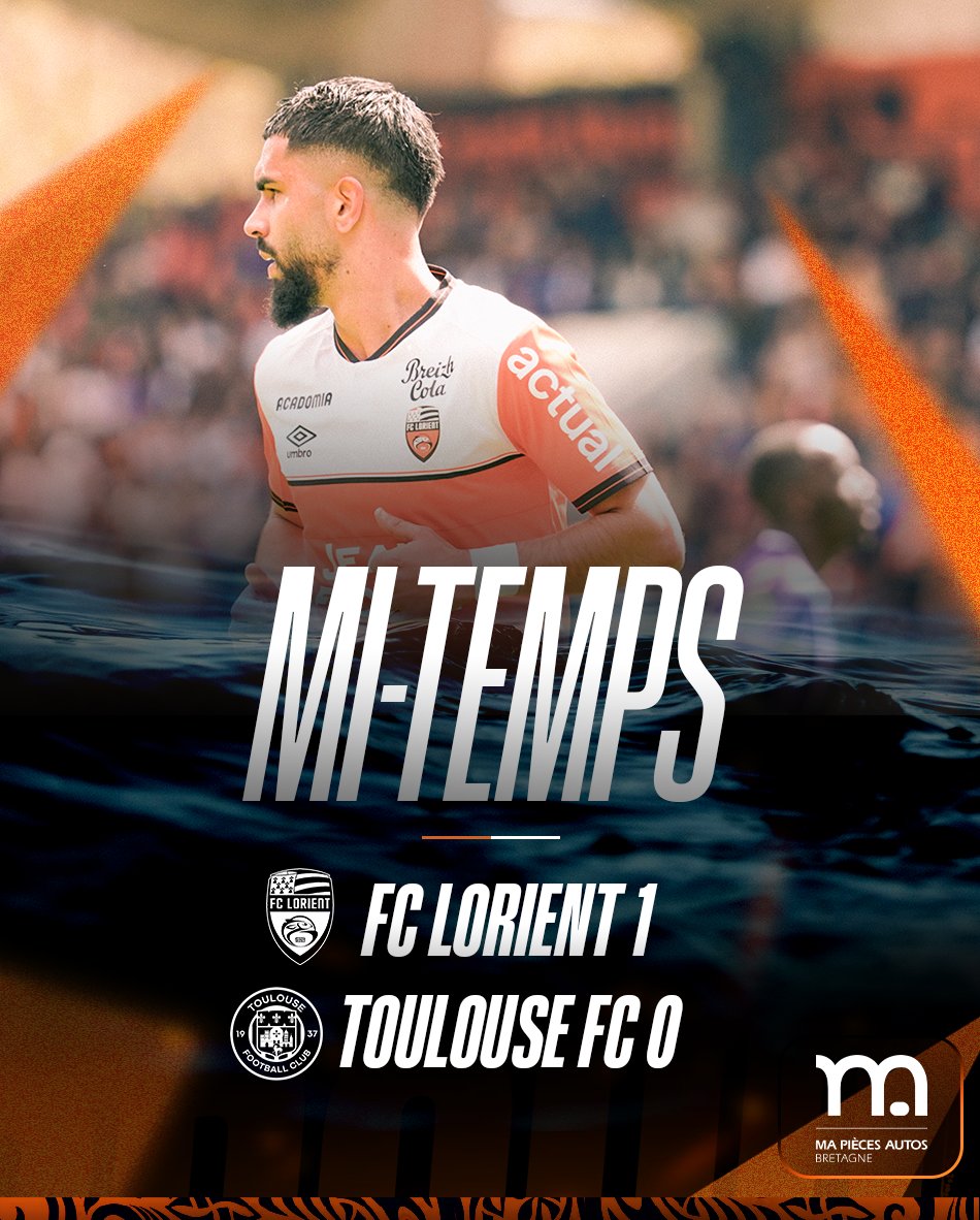 Lorient mène 1-0 à la pause. #FCLTFC