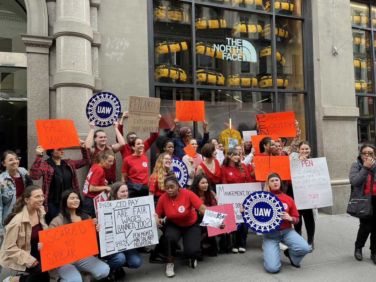 While everyone is rightly dunking on @PENamerica leadership, I’d like to give a shoutout to hardworking, principled staff, especially the members of @united_PEN who have been fighting for a contract for 18 months.