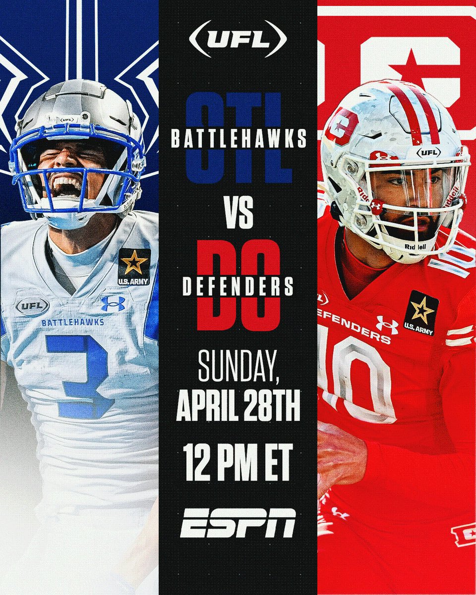 Couldn’t me more excited for this @TheUFL matchup today at 12pm ET on @espn. Tons of #NFL talent but an even better matchup. DC was the reason St. Louis didn’t make the playoffs last year. New teams, still bad blood. 12pm ET on #ESPN @colecubelic @MikeMonaco_ @StormBuonantony