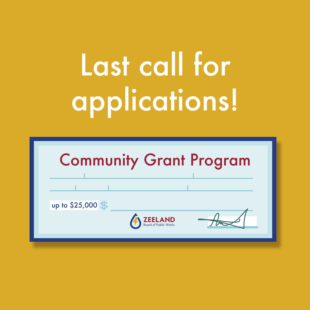 Zeeland Nonprofits—don't forget to finish your applications for the Community Grant Program! The deadline is May 3, 2024, and we're funding up to $25,000 this year. Grab all of the rules and details at zeelandbpw.com/community-grant #zeelandbpw #communitypowered