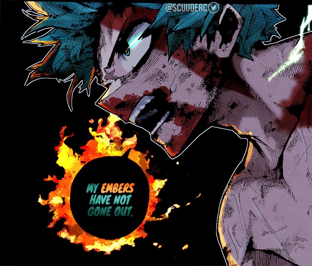 #MHA421 It's not over yet, OFA is still burning brightly and I am confident he will keep his quirk by the end. We've seen time and time again when we think a vestige is gone, it's not. OFA has defied being passed on before and so there's a chance the same could happen here.