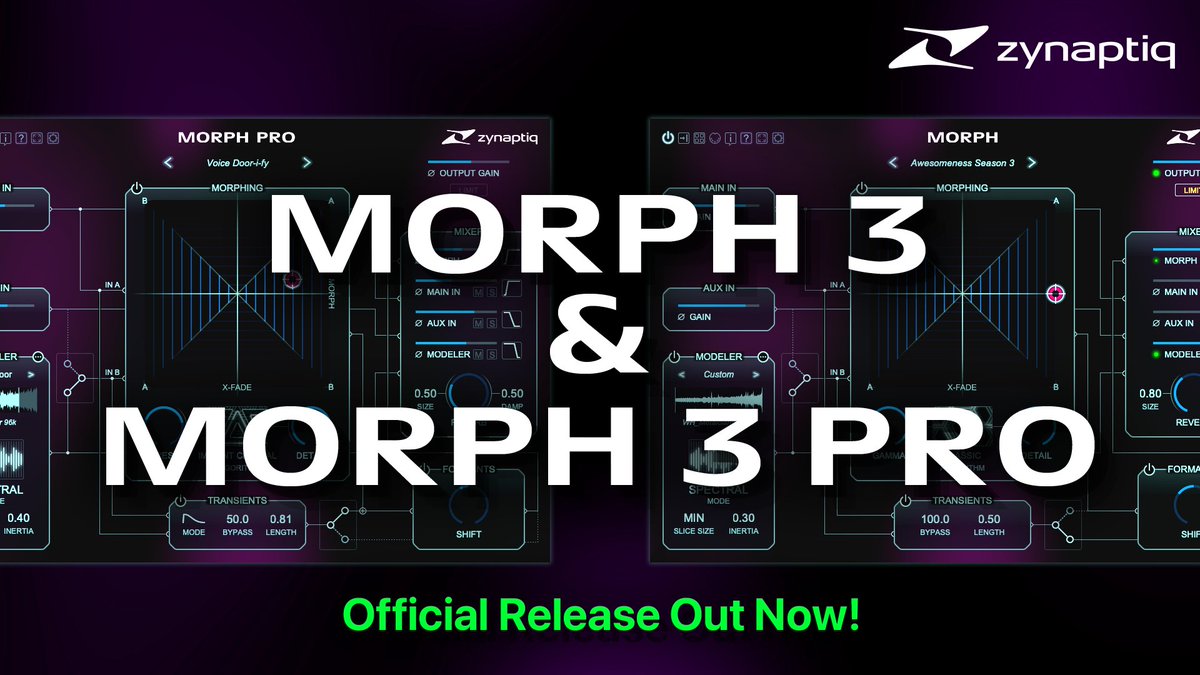 👉Now officially released: MORPH 3 and MORPH 3 PRO audio morphing & style transfer plug-ins! zynaptiq.com/morph #zynaptiq #sounddesign #gameaudio #musicproduction #morph #vocoder #styletransfer