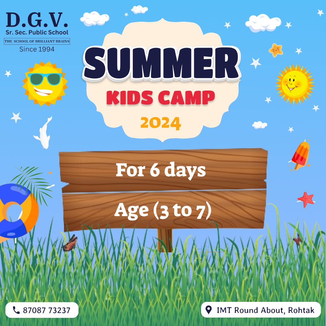 🏕️Get ready for an exciting summer camp.🌴☀️Stay tuned with us for more details!🥳
#summercamp | #summer | #camp | #school | #fun | #enjoy | #kids 
@DgvSchool