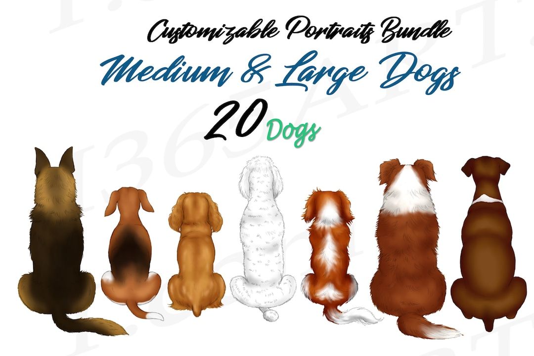 Cute large and medium dog clipart png files for your Best Friend themed portraits by I 365art 🐕🐩🐺🦊 buff.ly/39JDHdu