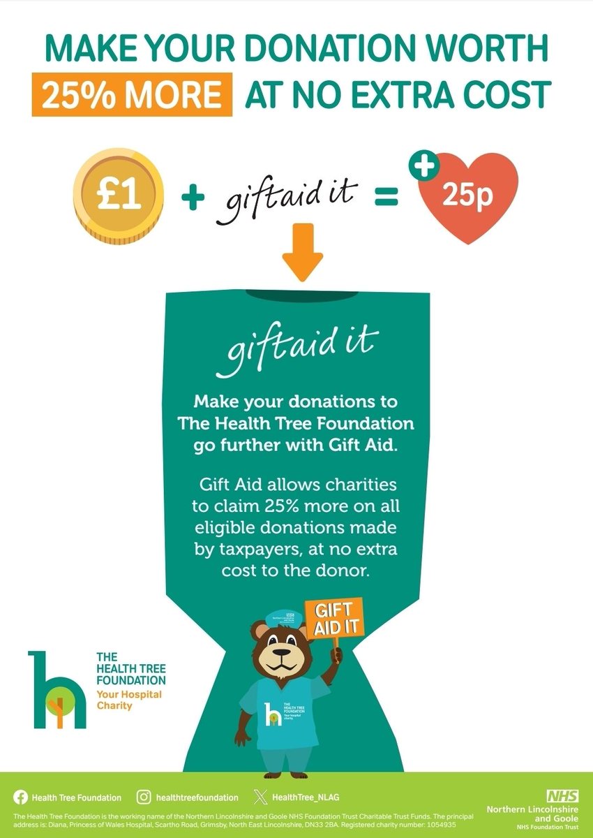 Don't forget to leave your details and click the Gift Aid box on any of our sponsor forms and JustGiving pages! If you are a UK taxpayer, this allows us to claim an extra 25% of your donation! What a difference that can make! 💚 🧡