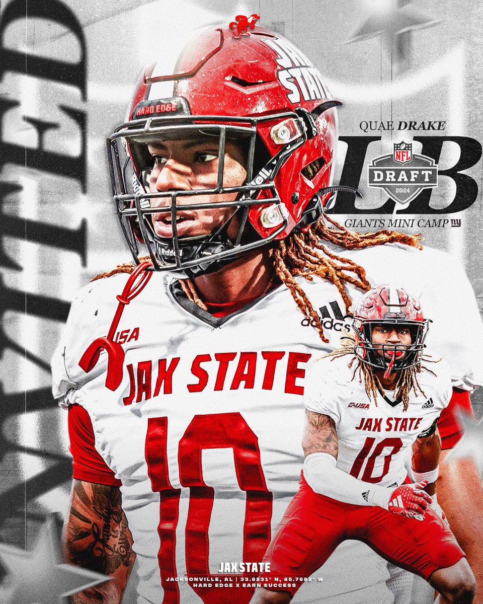 Jax State ➡️ @Giants @taquavian10 invited to Rookie Mini Camp‼️ #HardEdge | #EarnSuccess