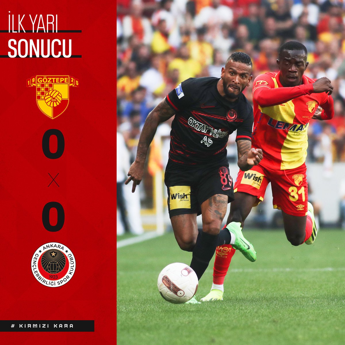 🔴⚫ İlk yarı sona erdi.

#HaydiGençler | #GÖZvGB