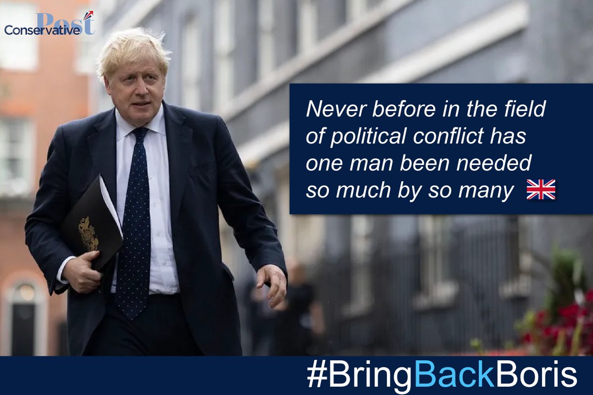 IT'S TIME. @RishiSunak, you need to bring back the people's choice, the member's rockstar and our election winning machine who Labour fear the most. Never before in the field of political conflict has one man been needed so much by so many. #BringBackBoris