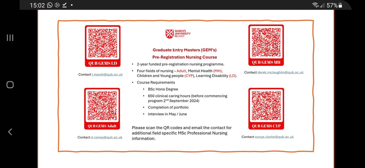 Are you a N Ireland or RoI resident with an UG degree with direct care experience - @QUBSONM may have a funded pre registration nursing career pathway for you.