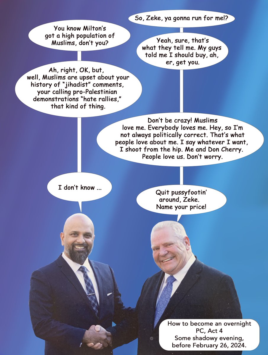 Turning Con, a play for power in five acts. Act four: Doug shoots from the hip.  #onpoli #milton #miltonon