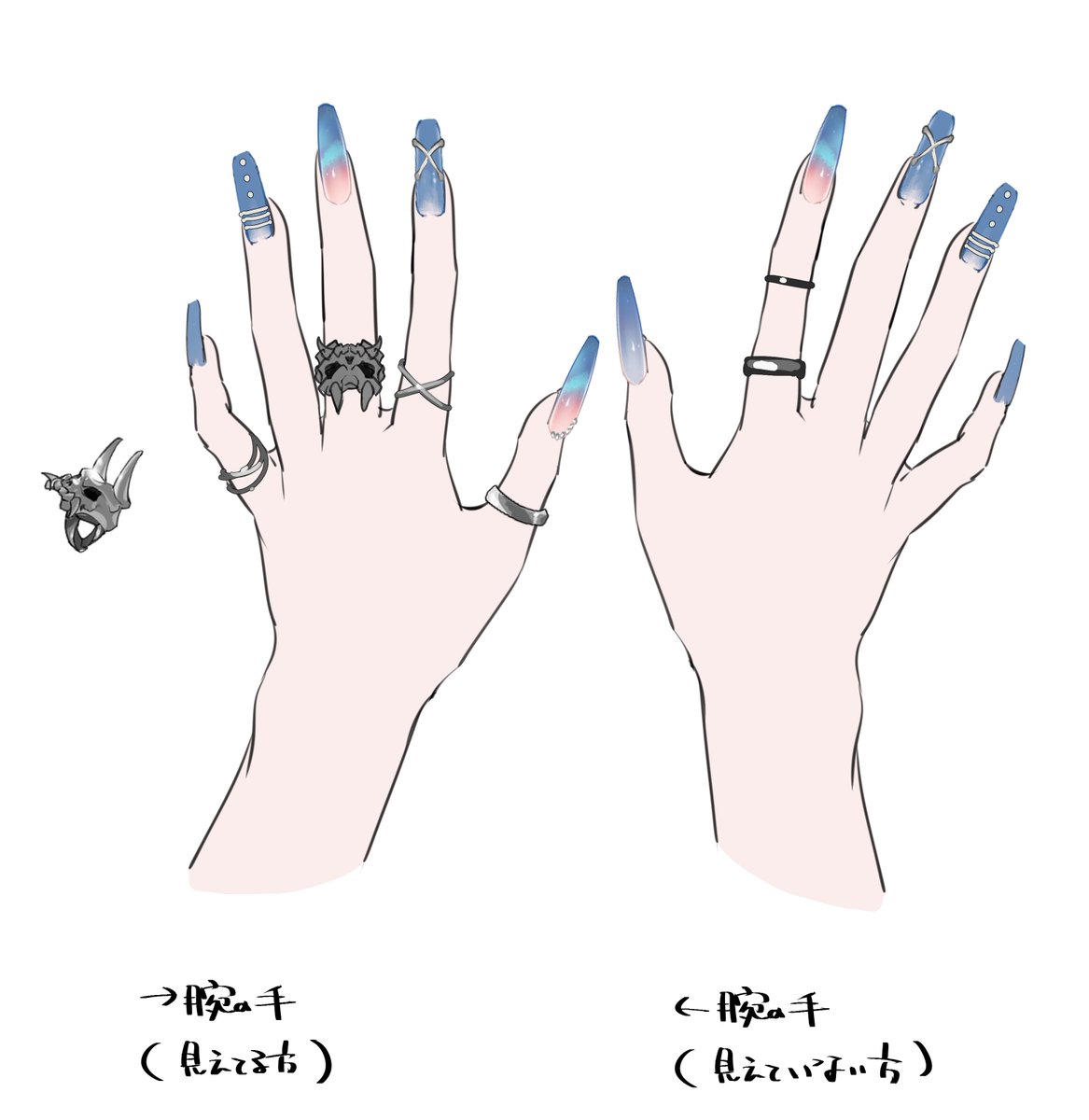 1girl simple background white background jewelry nail polish fingernails ring  illustration images