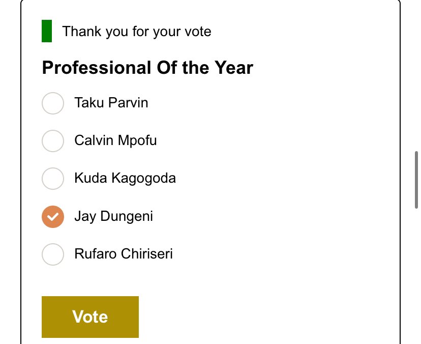 X family, I’ve never been 1 for public recognition. Humbled 2 be nominated in the 🇿🇼Professional of The Year category. The mentorship I provide is on a ‘pay it forward’ basis so share a vote 2 help me say thank you 2 them. Good luck 2 all in the category.
zimachievers.org/vote-uk/