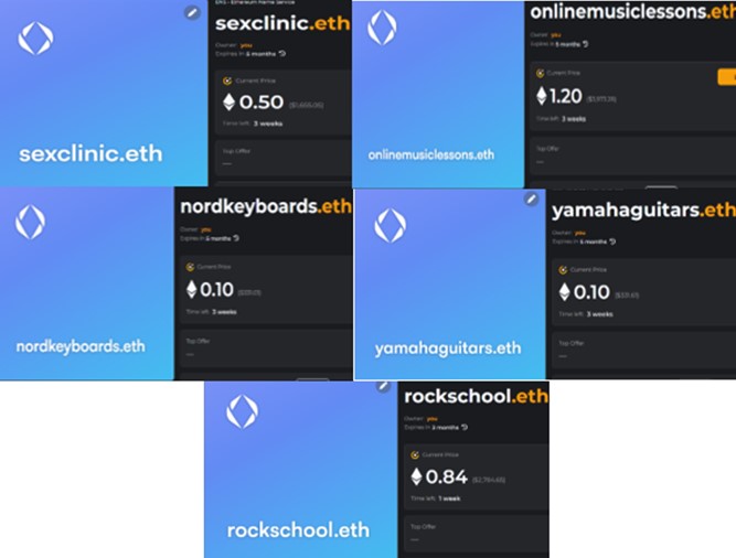 My beauties are listed on vision.io
For whom is still interested on good business and brand names for #web3, these could be nice and liquid. 

#web3names #web3domains #ensdomains #ensnames 

<a href="/ensvision/">Vision.eth</a>