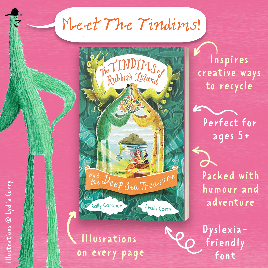 The Tindims of Rubbish Island and the Deep Sea Treasure by @TheSallyGardner Illustrated by Lydia Corry @_ZephyrBooks Turning our everyday rubbish into treasure, the tiny Tindims dive deep for an underwater adventure. Read an exclusive opening extract now: l8r.it/UHfO