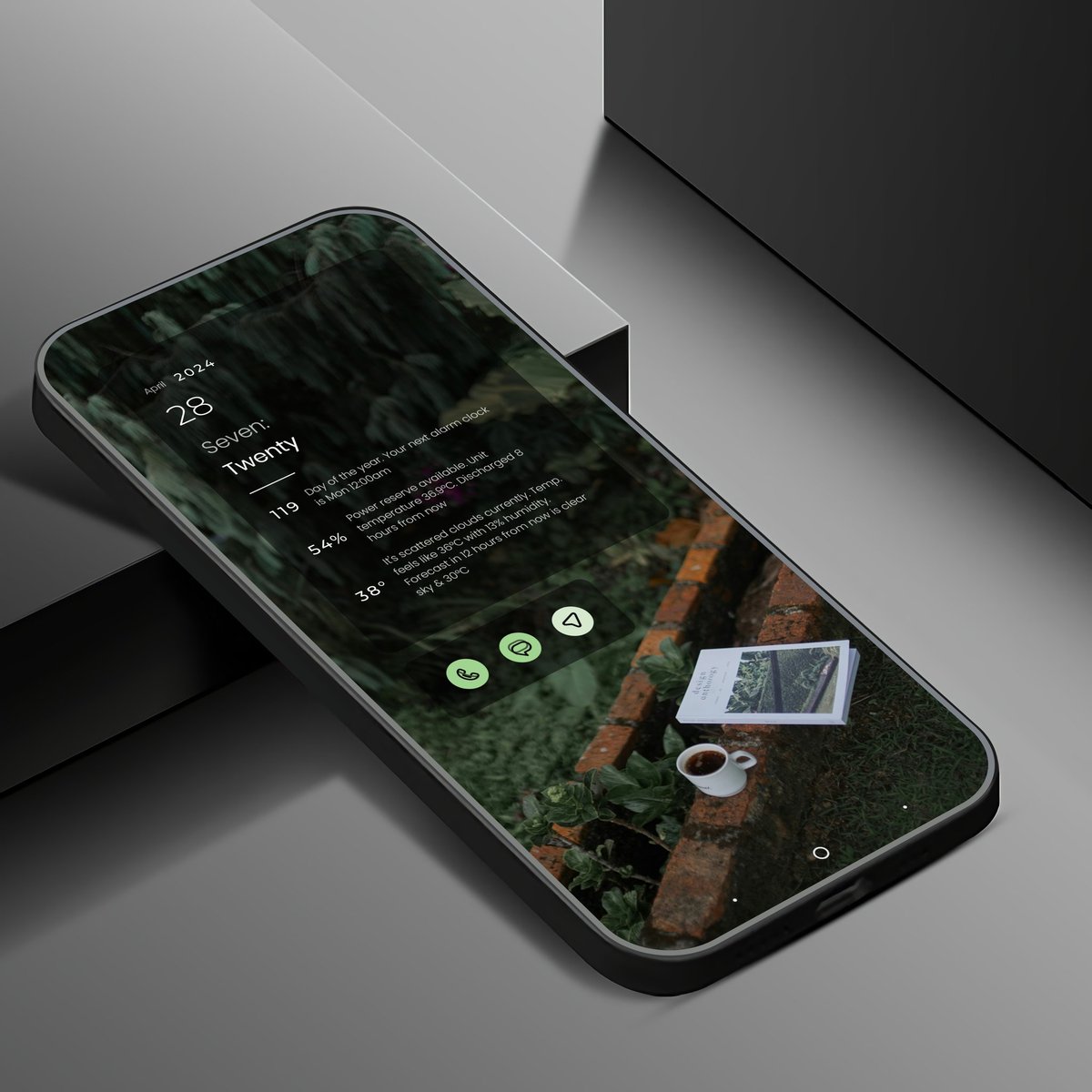 Today's setup

👇Details -
# Wallpaper : unsplash 
#Widget  : Evoque kwgt @droidbeauty
#Icon : Pix meterial you @pashapuma1
#Launcher : Nova launcher @NovaLauncher
#WithNova