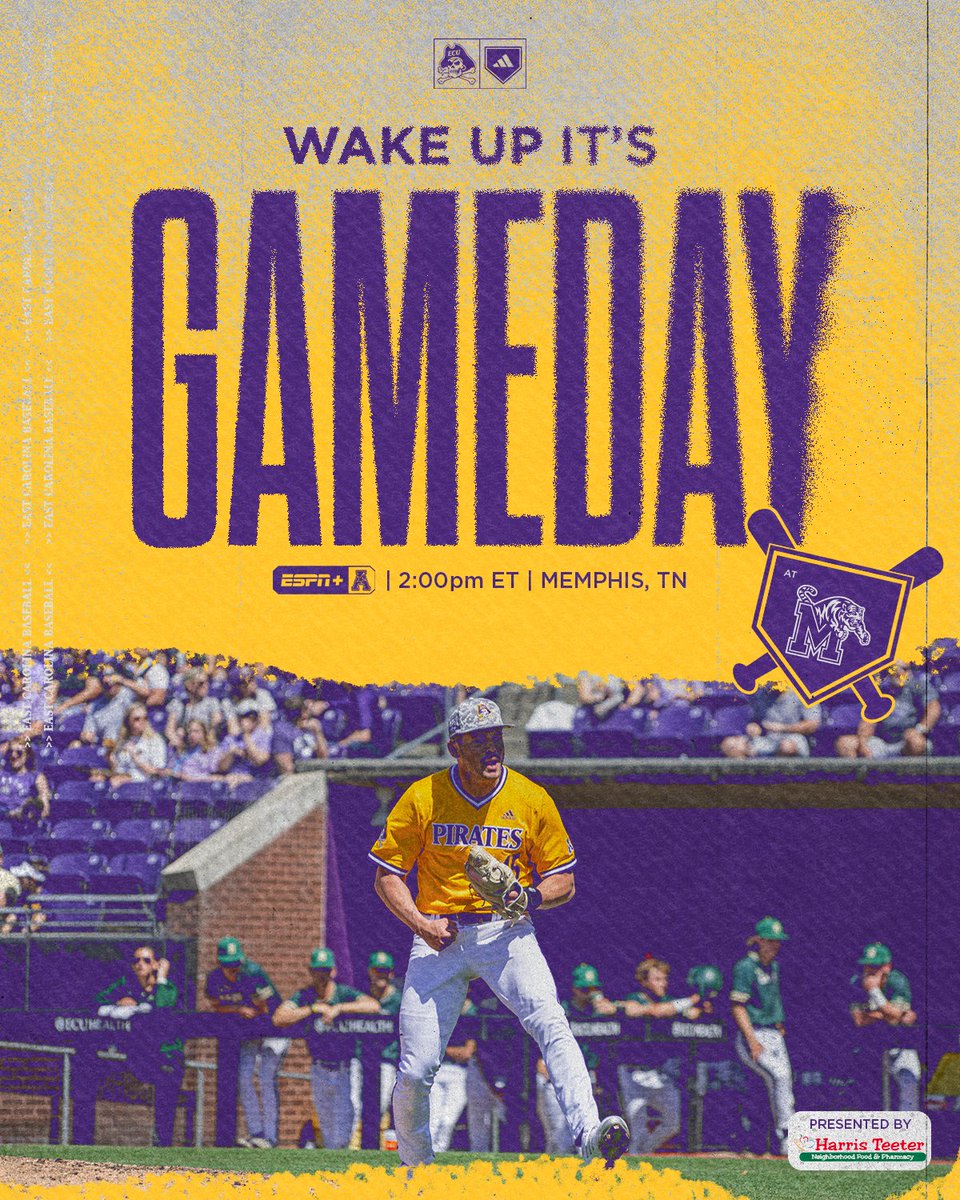 Last day in Memphis🤟 ⏰- 2:00pm ET 📍- Memphis, TN Watch, listen, and follow along- linktr.ee/ecubaseball