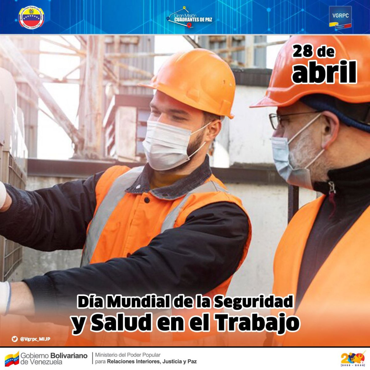 #Efeméride 📆 | #28Abr Gracias a esta fecha se pretende promover la prevención de los accidentes del trabajo y las enfermedades profesionales en todo el mundo.