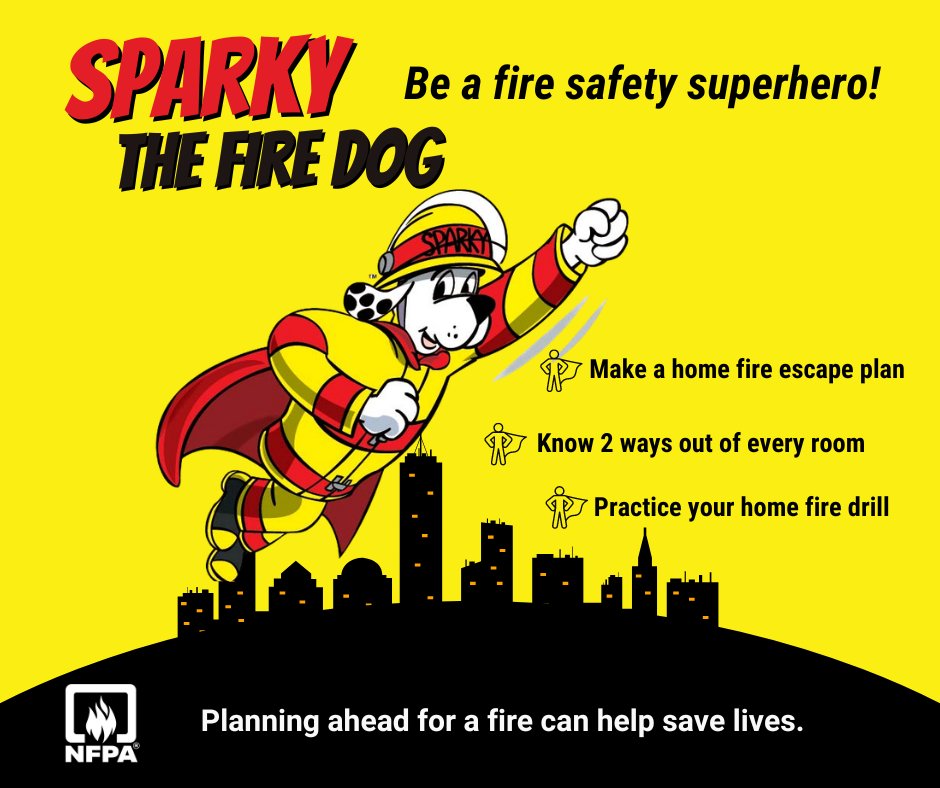 It's #NationalSuperheroDay! Planning ahead for a fire can make all the difference. Take the Fire Safety Pledge at sparky.org and join Sparky the Fire Dog in protecting your loved ones. Together, let's make safety a priority!