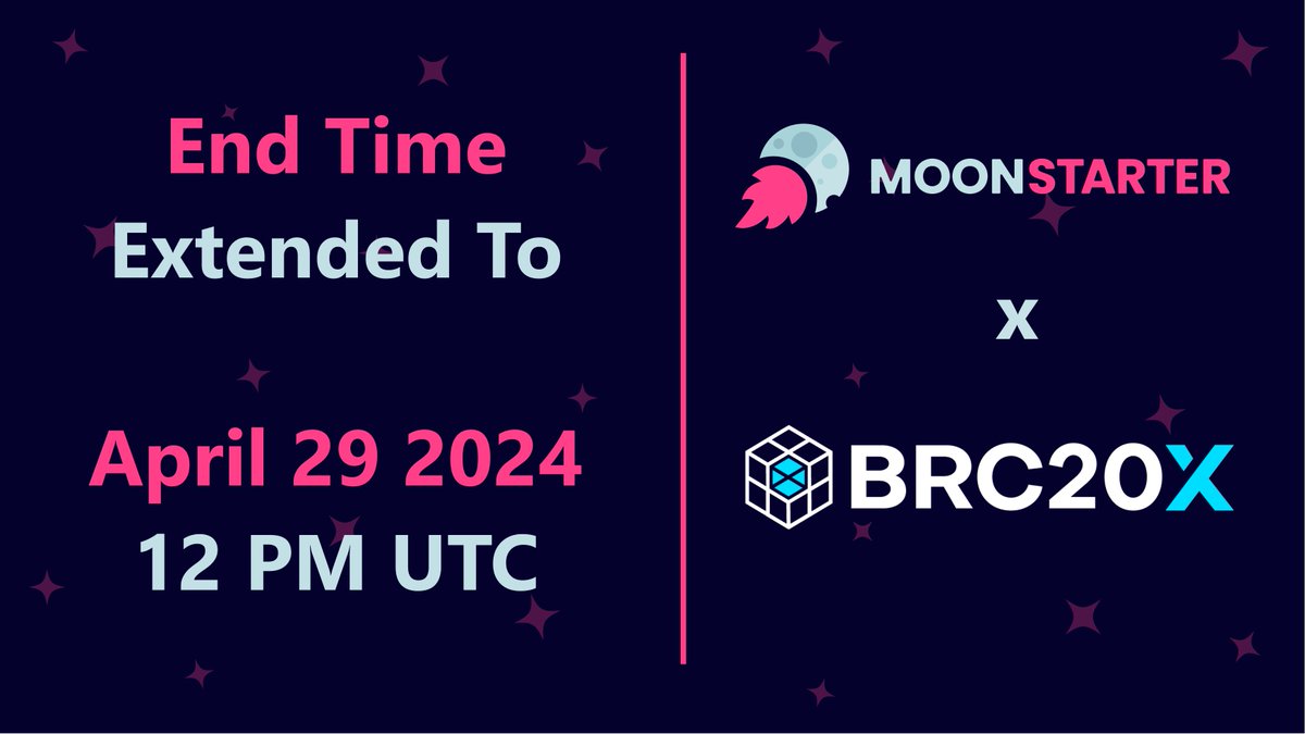Dear Community, We want to inform you that we extended the end time of @brc20x_io IDO till April 29 12:00 UTC, the IDO is currently in FCFS phase. ⚠️ Note that we reset the FCFS amount at around 10:10 am UTC, this means that whoever bought its FCFS allocation before that time…