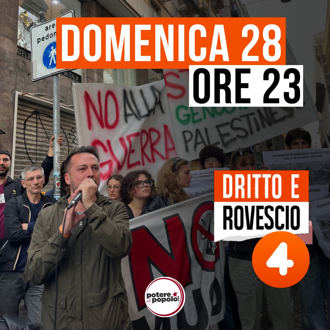 📺Questa sera @Giul_Granato, portavoce nazionale di Potere al Popolo, interviene a #Drittoerovescio. ⏰Dalle 23.00 su Rete 4