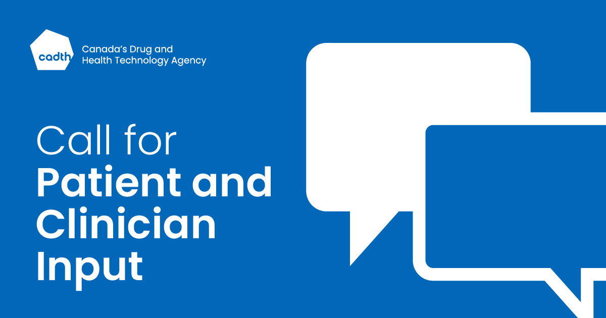 ⚠️Call for Patient and Clinician Input⚠️ We are requesting input on ferric carboxymaltose for iron deficiency #anemia. Deadline is May 7, 2024: cadth.ca/ferric-carboxy… #HTA