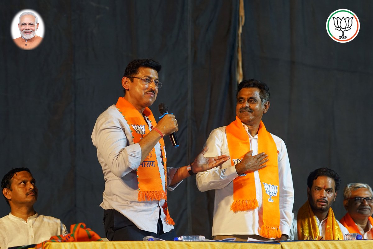 I thank @Ra_THORe ji, Minister of Youth Affairs and Sports of Rajasthan, for joining us on our campaign trail in Hyderabad. His journey from Olympic medalist to dedicated public servant and minister highlights his commitment to leadership in sports and beyond. #saffronarmy…