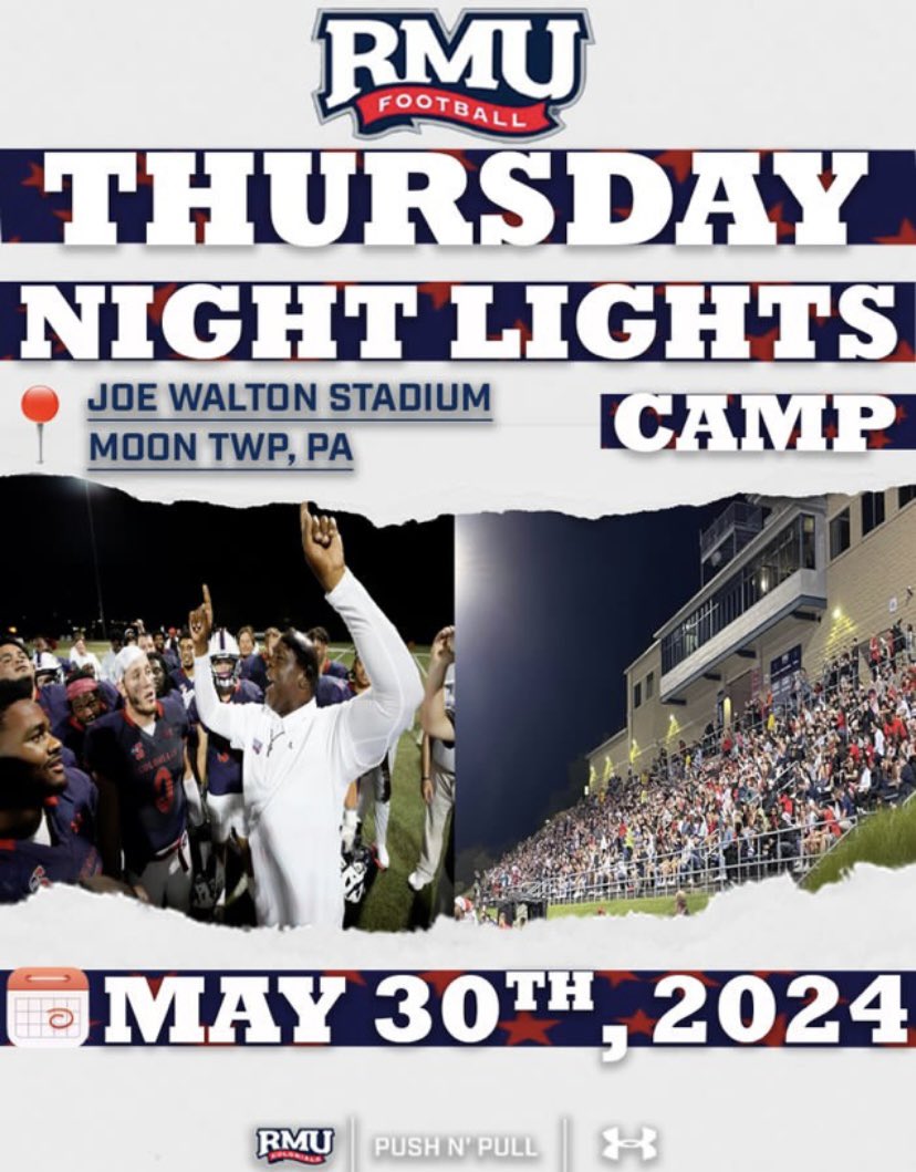 ✅ Elite competition ✅ Elite coaching ✅ 40+ college coaches ✅ 4 opportunities to come compete We have 10 players on our roster that attended camp the last 2 years. @RMU_Football has what you need this summer. ✍️PRE REGISTER NOW: 🔗 rb.gy/aydlid