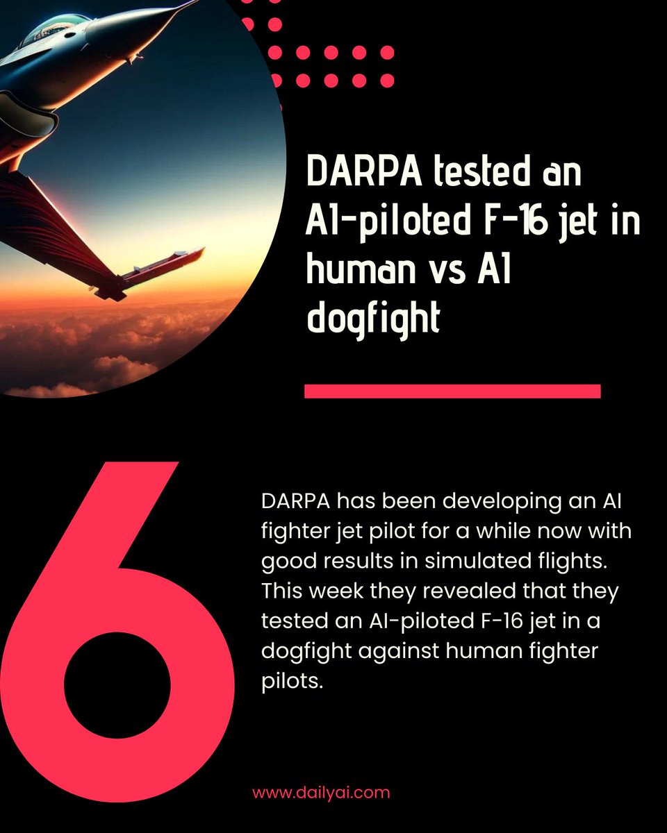 #AI #militaryAI #aviation #technology #DARPA #AIinDefense #FutureOfWarfare #TechInnovation 

dailyai.com/2024/04/darpa-…