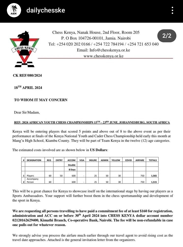 Africa Youth Chess Championships 🧵