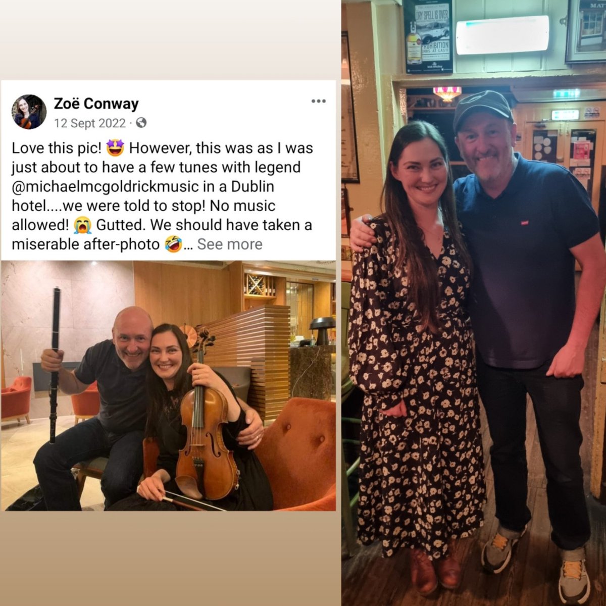 Just thought you might like know that myself and Michael Mc Goldrick FINALLY got to have a session together! (Waiting since that night when a Dublin hotel wouldn't let us 🙄) And it was EPIC! At Matt Molloy's Pub of course. And we played Waterman's just because 🤣 💗💗💗