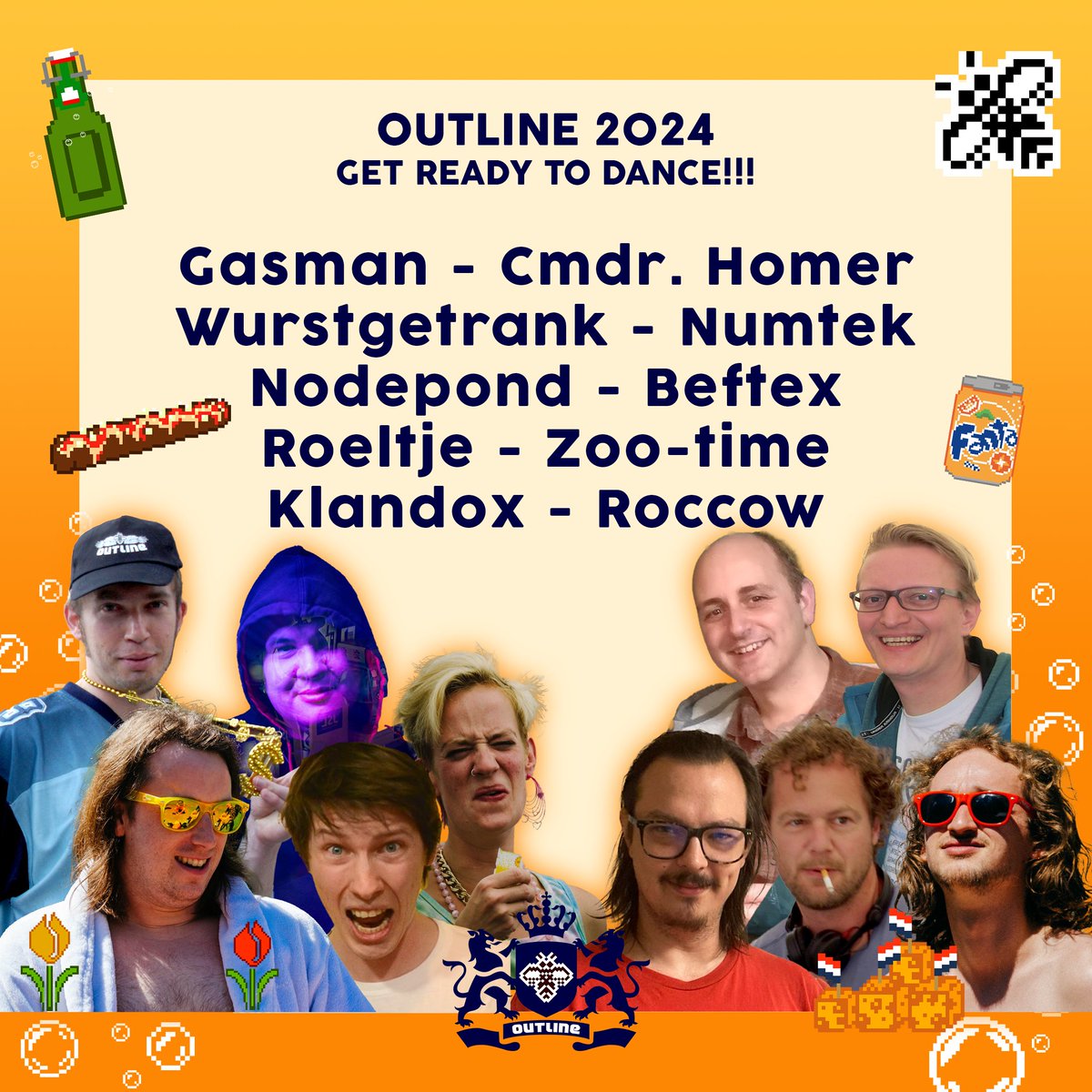 It’s time to dance (sooon)!! Once again we have a lot of different dj’s and acts playing outside and inside the partyplace. From the perfect tunes to start your day, to late night bangers: these fine sceners will take care of it! 
#demoscene #demoparty #diggerdiggerbee