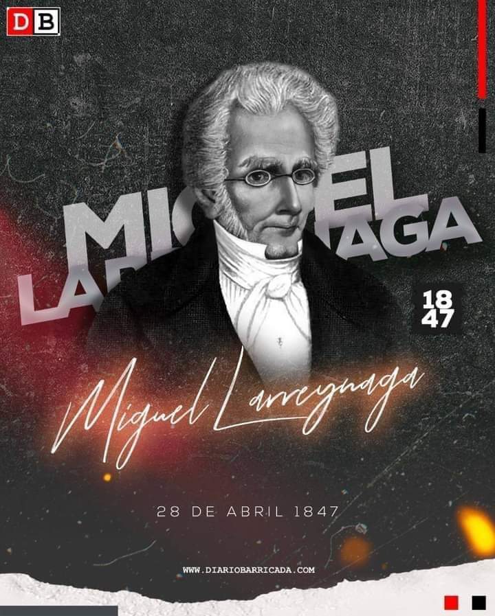 Miguel de Larreynaga, el Prócer de la Independencia de Centroamérica. El 28 de abril de 1847, hace 178 años, falleció en Guatemala el Prócer de la Independencia de Centroamérica, Miguel Larreynaga, notable humanista, escritor, y jurisconsulto. #SomosPLOMO19 #DeZurdaTeam