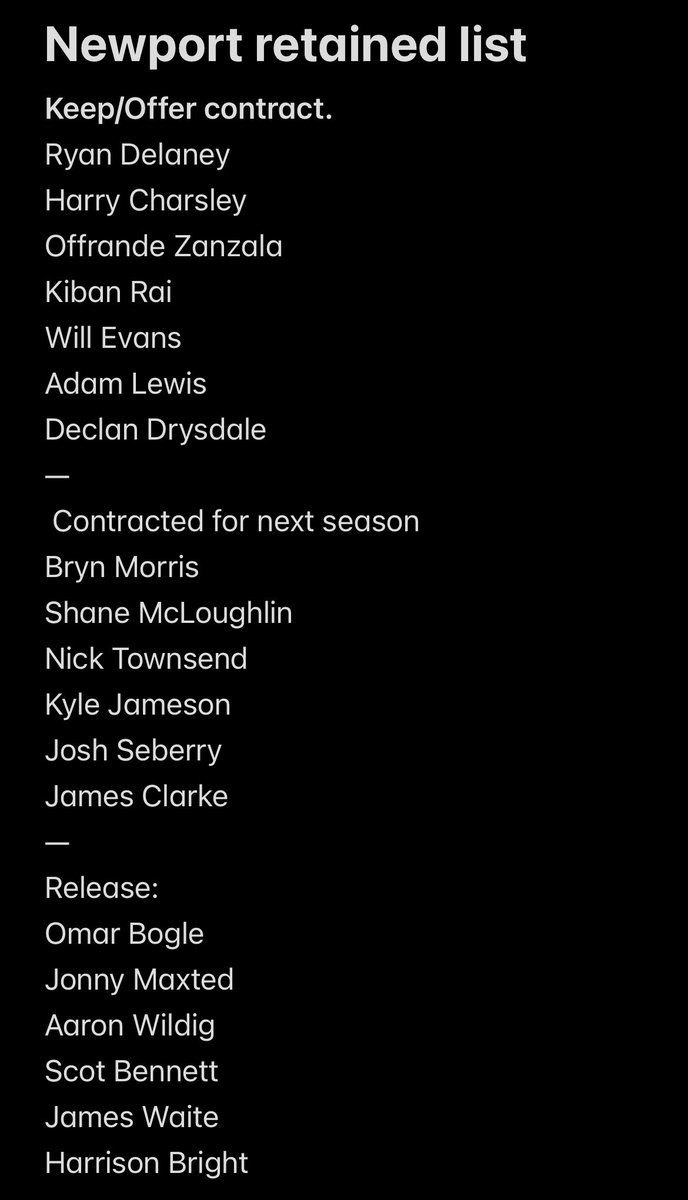 My #NCAFC retained list