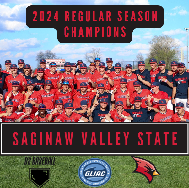 The Saginaw Valley State Cardinals are your GLIAC Regular Season Champions! #D2Baseball