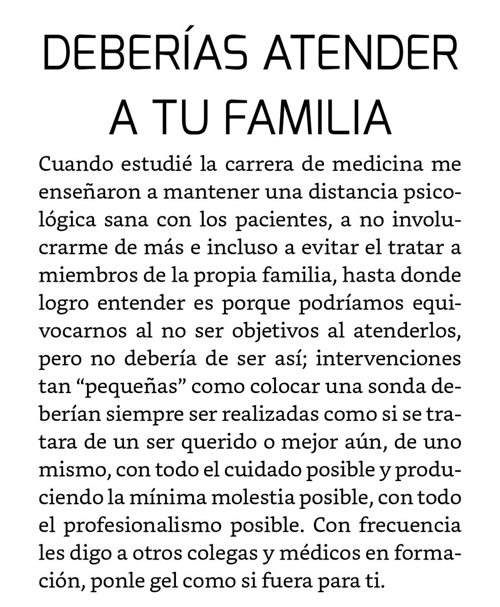 Pues concuerdo, a los pacientes se les trata como si fueran alguien a quién aprecias y te importa o mejor te dedicas a otra cosa, mi opinión al respecto la plasmé en mi libro: 'Cómo mantener a tus pacientes a salvo de ti', a.co/4NRmXEp